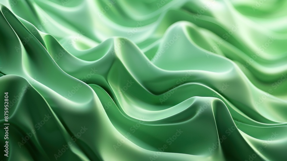 Obraz premium Abstract Green Fabric Waves