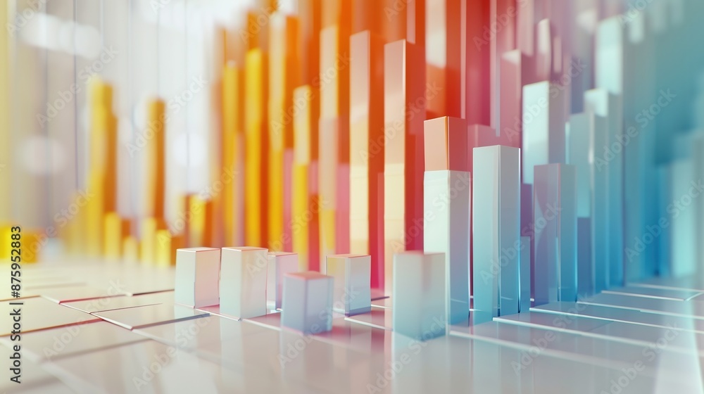 Clean High-Resolution 3D Graphs for Copy Space on White Background Clean High-Resolution 3D Graphs for Copy Space on White Background