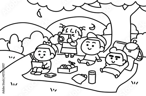 Children relaxing at the park.