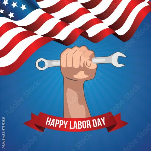 happy Labour day or international workers day vector illustration. labor day and may day celebration design.