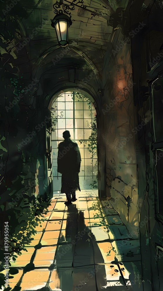 Man Standing In The Doorway Of An Old Building Man Standing In The Doorway Of An Old Building