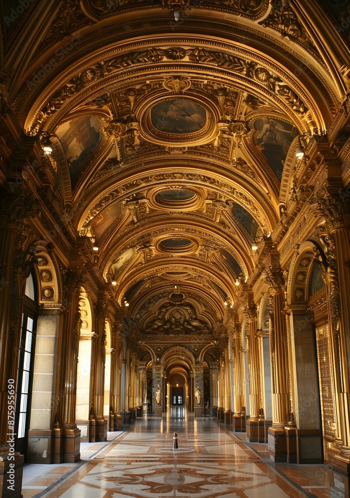 Golden Hallway of Elegance and Grandeur Golden Hallway of Elegance and Grandeur