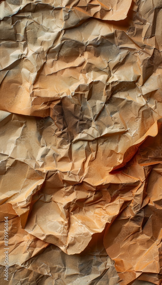 Abstract textured background of crumpled brown paper. Abstract textured background of crumpled brown paper.