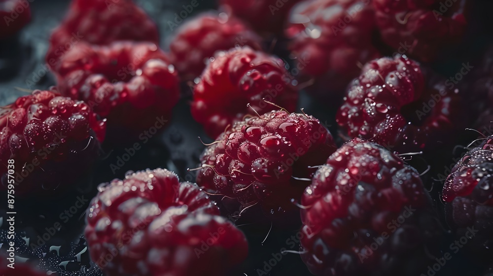 Raspberries close up studio photography Raspberries close up studio photography