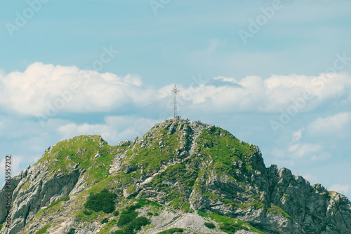 View of Mount Giewont. Beautiful summer landscape in the mountains. Tatra Mountains