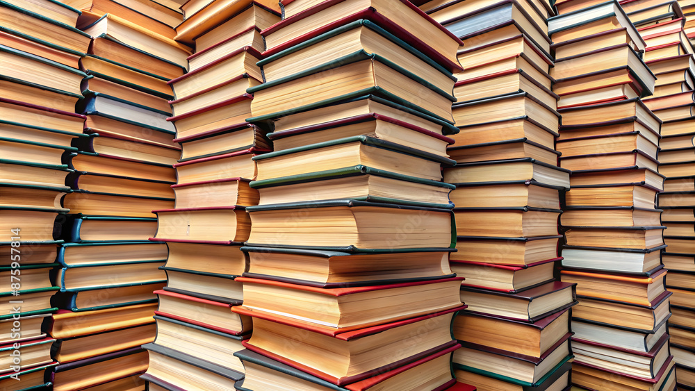 Many books on a shelf in a bookstore or library. Education concept Many books on a shelf in a bookstore or library. Education concept