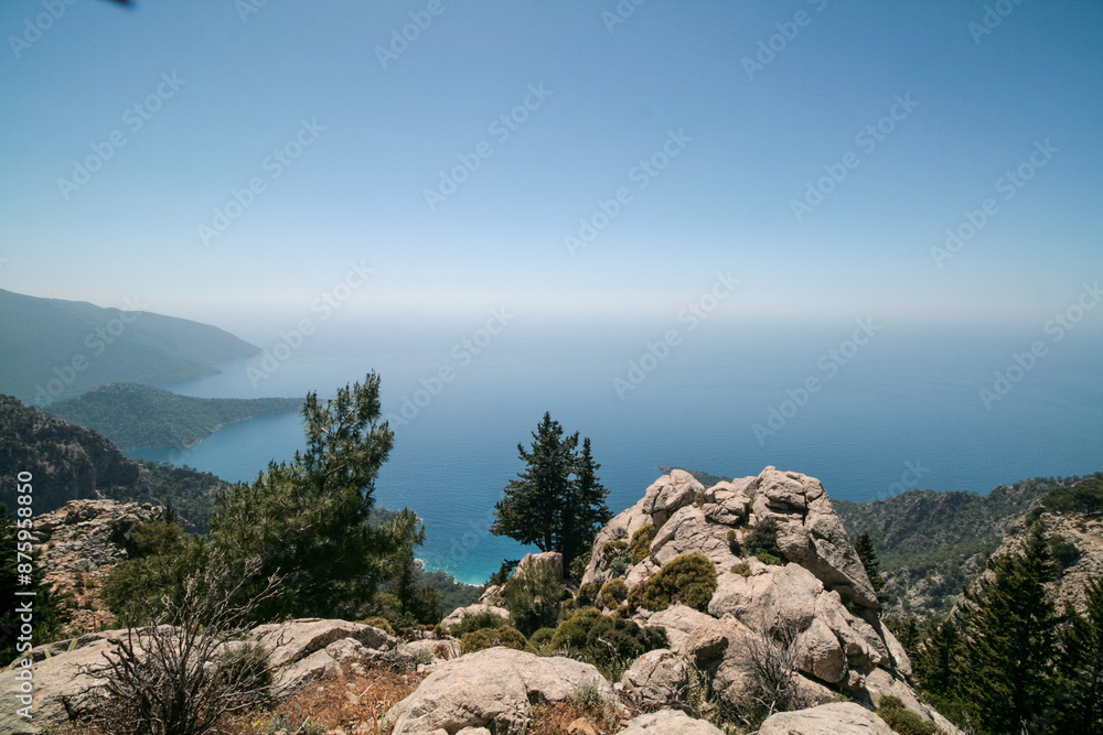View of the Mediterranean Sea from the Lycian Trail, Turkey. View of the Mediterranean Sea from the Lycian Trail, Turkey.