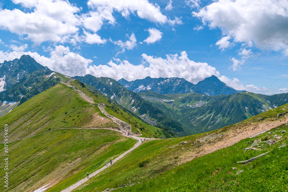 Obraz premium Beautiful view from the top of Kasprowy Wierch. Summer landscape in the Tatras