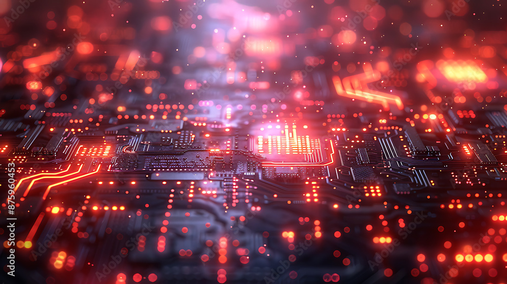Vibrant AI Backdrop: Copper and Neon Circuits Vibrant AI Backdrop: Copper and Neon Circuits