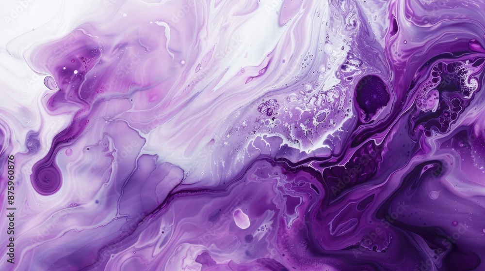 Fototapeta premium Creative Abstract Fluid Art Background with Purple Lilac Paints and Ink Texture