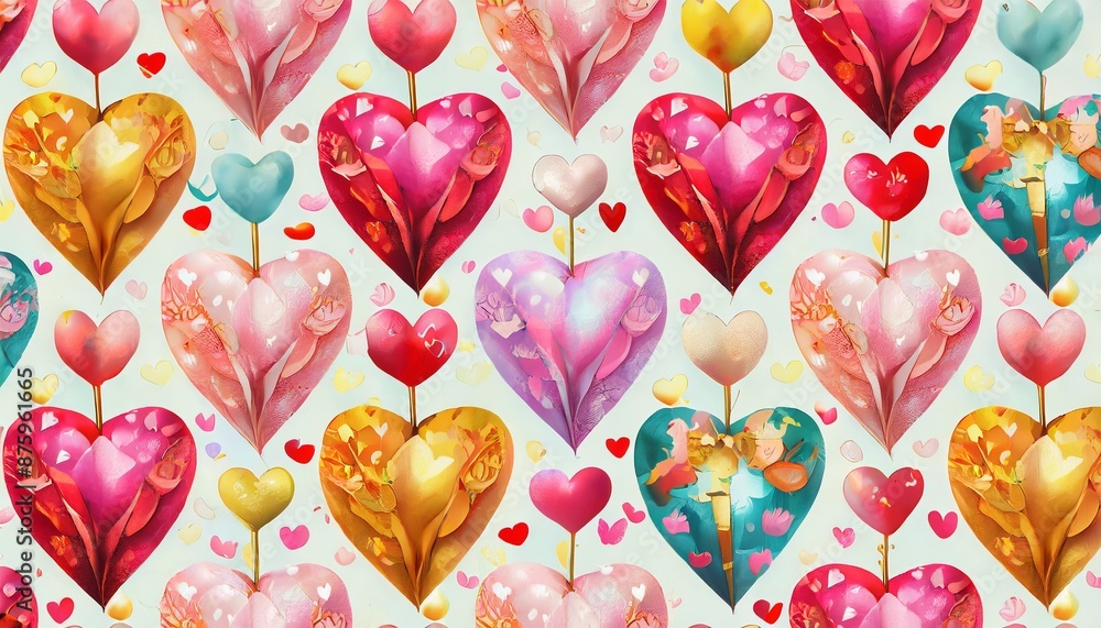Fototapeta premium seamless pattern with hearts
