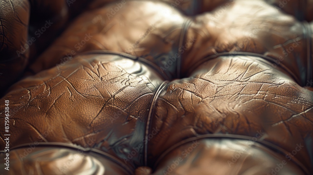 Detailed close-up of a leather upholstery texture, highlighting its grain and natural imperfections. Detailed close-up of a leather upholstery texture, highlighting its grain and natural imperfections.