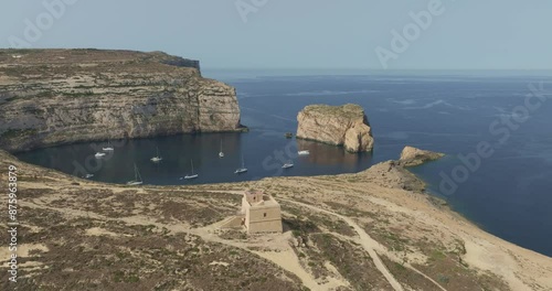 Aerial view of Dwerja bay in Gozo in the morning  photo