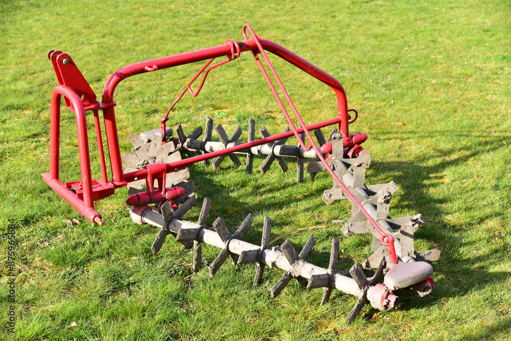 Trailer - agricultural machinery for working in fields, sowing, cultivating land Trailer - agricultural machinery for working in fields, sowing, cultivating land