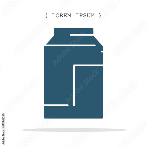 Vector symbol. Milk box icon illustration. Stock vector symbol illustration design.