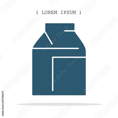 Vector symbol. Milk box icon illustration. Stock vector symbol illustration design.