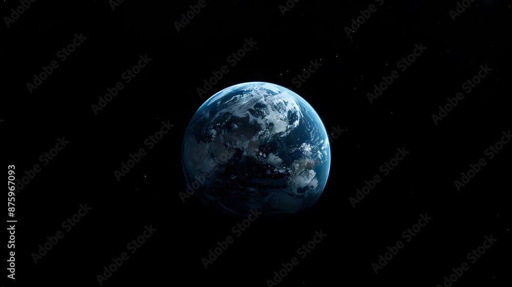 Obraz premium Earth seen from space, isolated on black background
