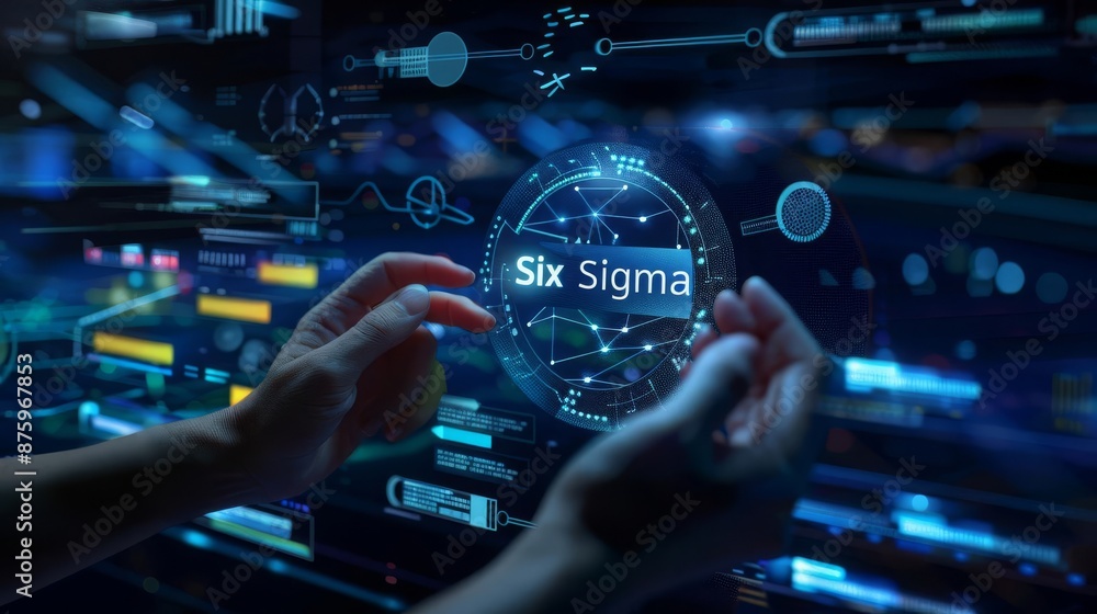 Business Continuous improvement Lean Sigma imagine prompt A close-up of a hand selecting a Business Continuous improvement Lean Sigma imagine prompt A close-up of a hand selecting a