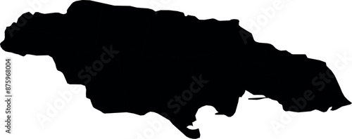 Vector silhouette map of jamaica