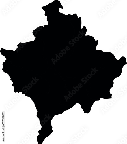 Vector silhouette map of kosovo