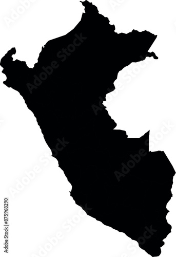 Vector silhouette map of peru
