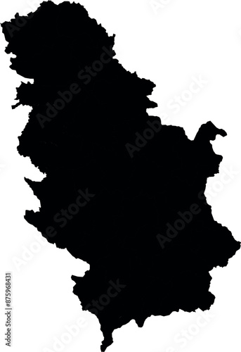 Vector silhouette map of serbia