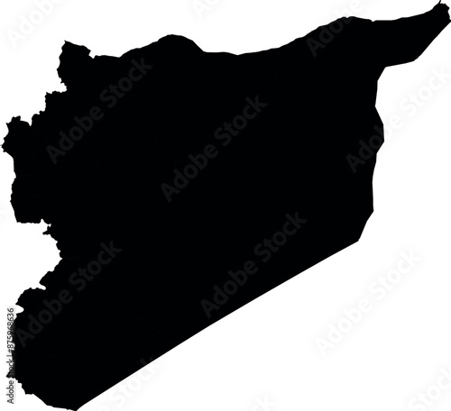  Vector silhouette map of syria