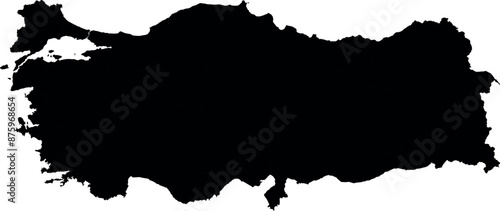 Vector silhouette map of turkey
