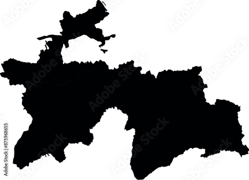 Принти на полотні Vector silhouette map of tajikistan