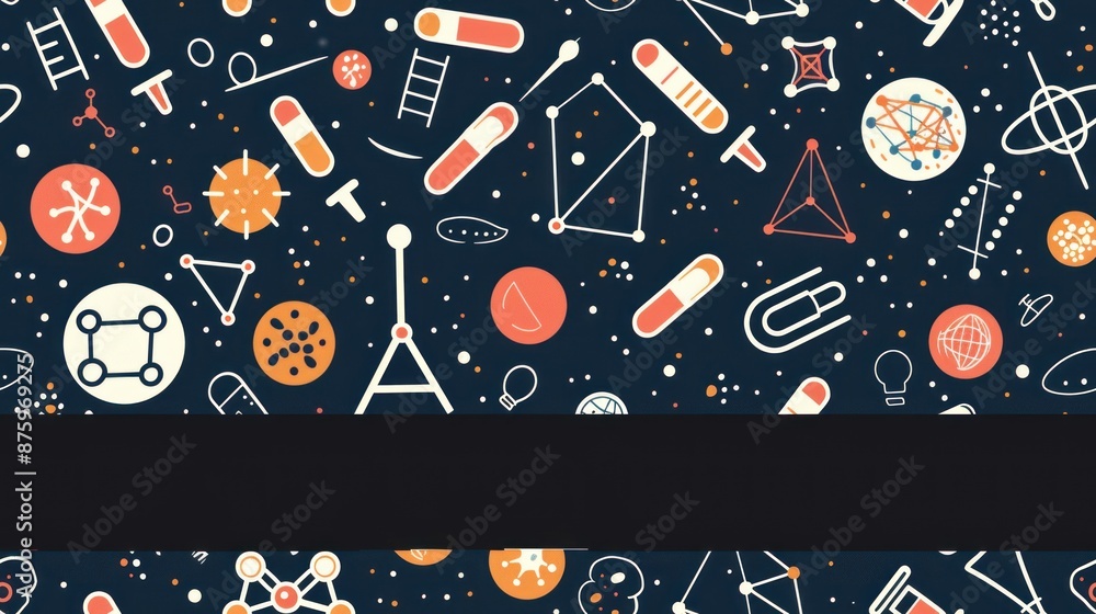 Science Pattern with Geometric Shapes and Illustrations Science Pattern with Geometric Shapes and Illustrations