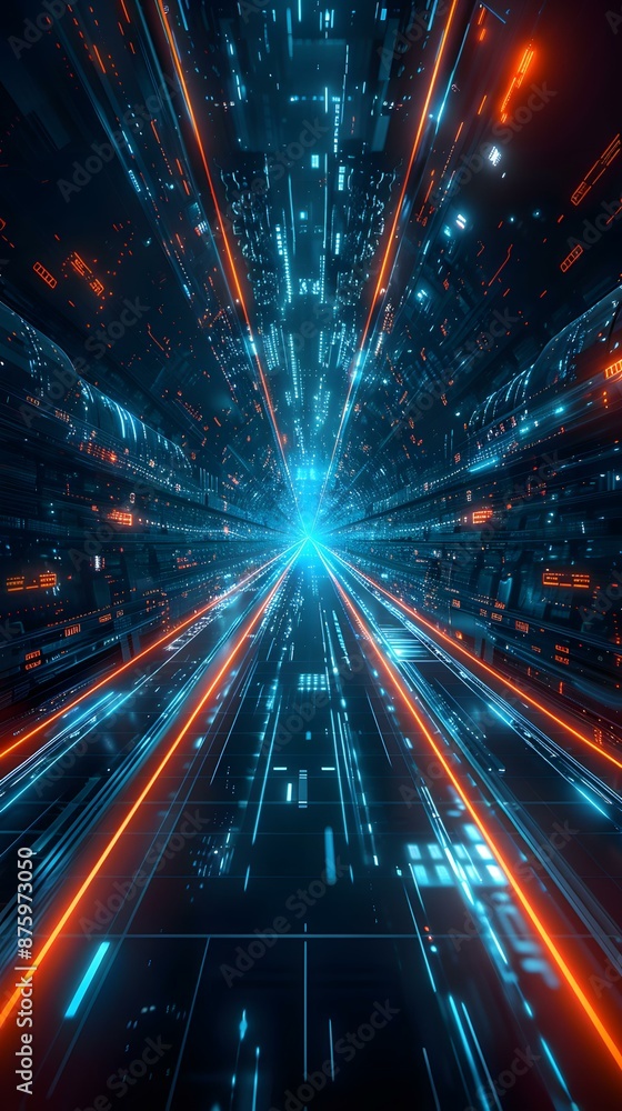 Fototapeta premium Futuristic Data Tunnel