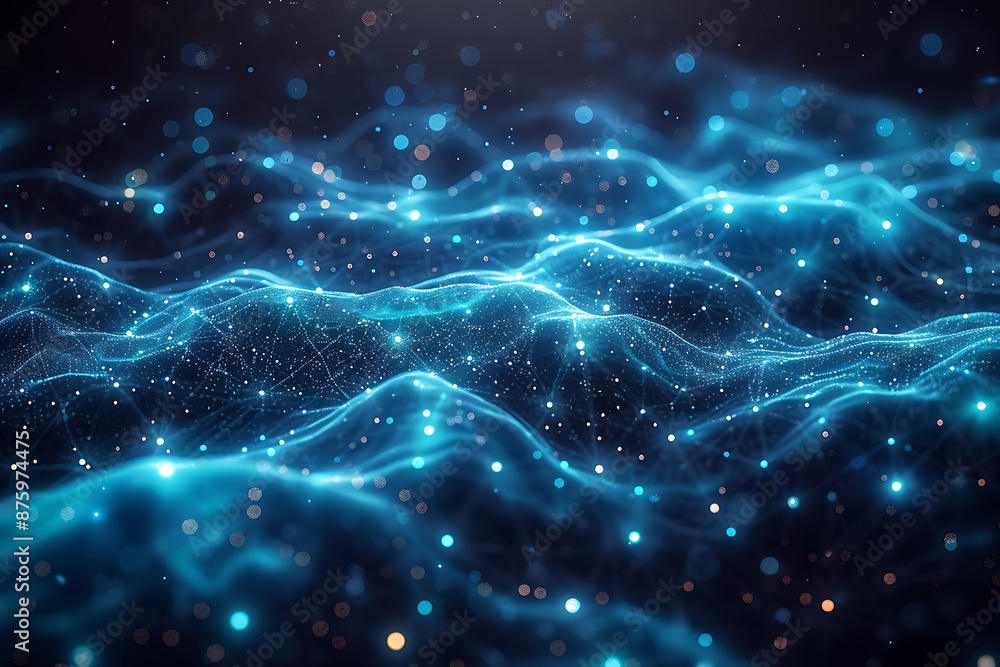 Obraz premium Midnight Blue Big Data Network