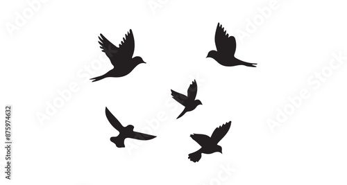 Bird silhouettes vector illustration.