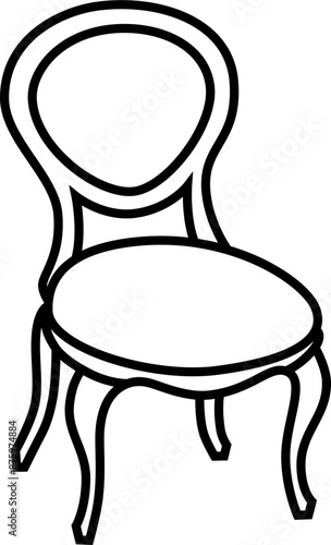 chair with backrest drawn with black lines