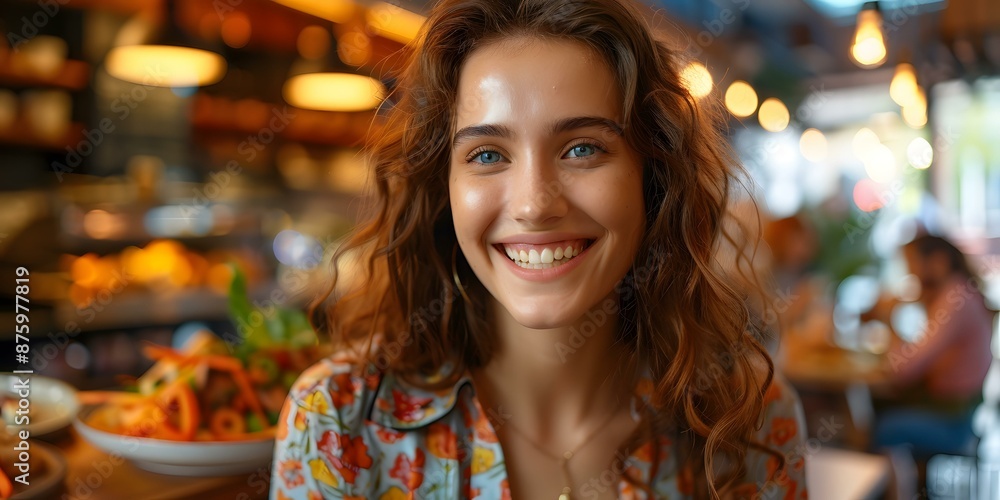 Portrait of a smiling young woman with curly hair