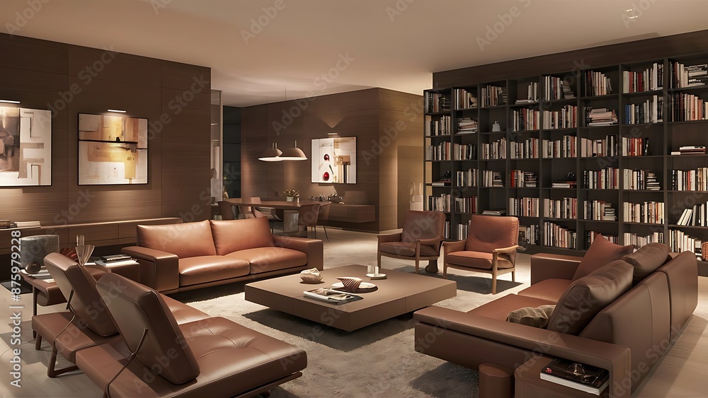 Modern brown interior design living room Modern brown interior design living room