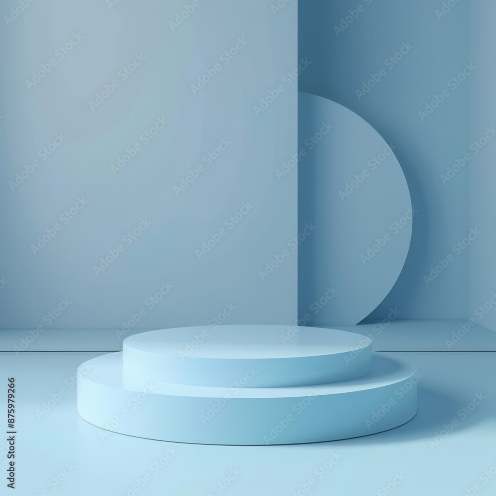 Minimal realistic light blue background for product presentation Minimal realistic light blue background for product presentation