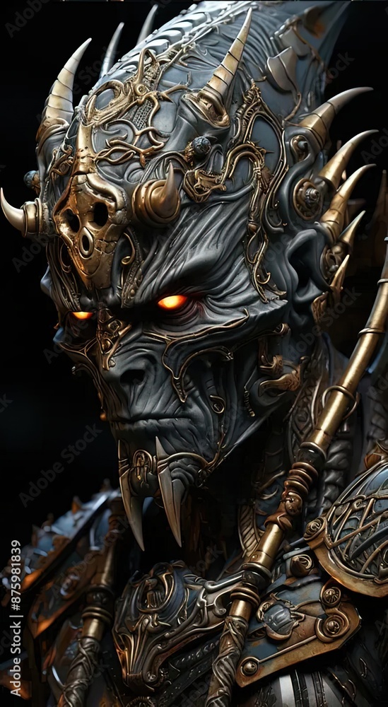 Fototapeta premium a close up of a statue of a demon
