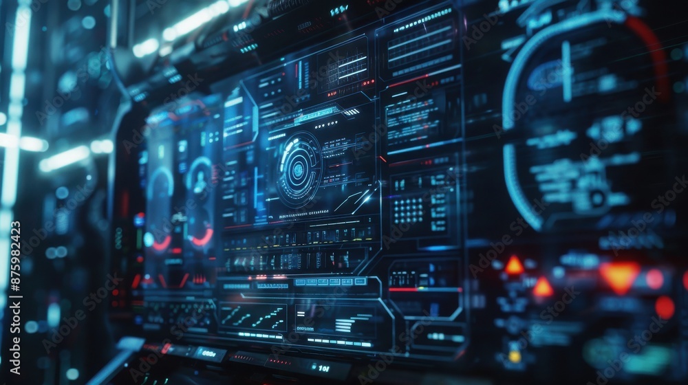 Hyper realistic computer screen with sleek elegant AI interface, minimalistic design, futuristic digital technology Hyper realistic computer screen with sleek elegant AI interface, minimalistic design, futuristic digital technology