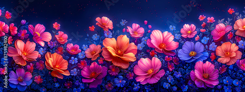 Colorful Spring Flowers Blooming in Garden