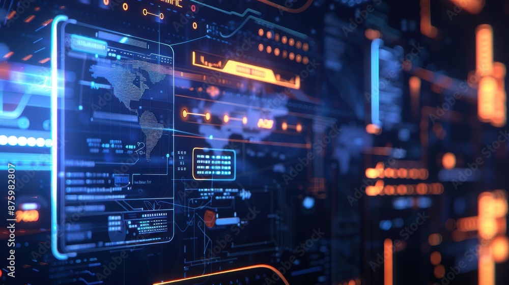 Holographic interfaces for digital wallet, hyper realistic, hightech environment, futuristic finance concept Holographic interfaces for digital wallet, hyper realistic, hightech environment, futuristic finance concept
