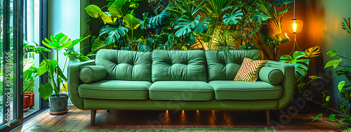 Modern Sofa in Bright Living Room Interior