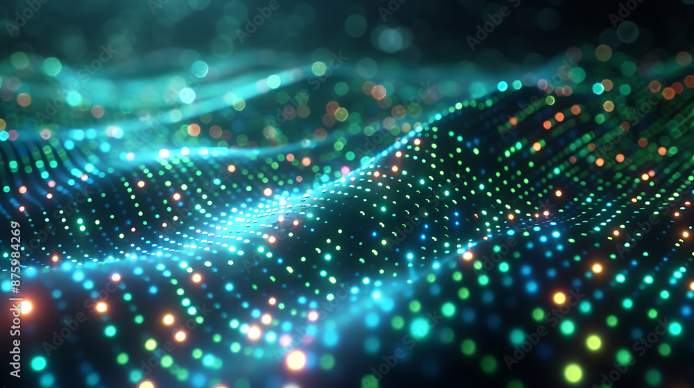 Elegant Blue-Green Big Data Background Elegant Blue-Green Big Data Background