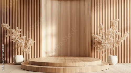 3d background products minimal podium scene podium products display background narural theme wood tone and texture