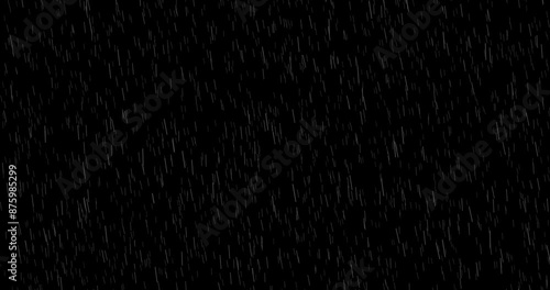 rain on black background with wind