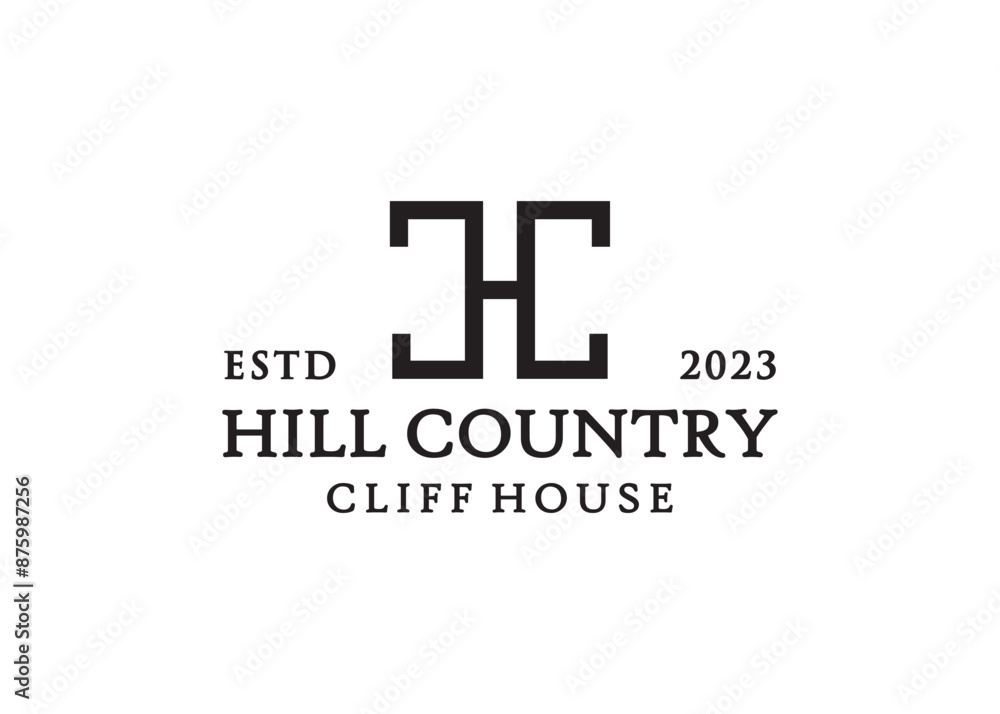 Hc letter logo initial business name symbol typography design Hc letter logo initial business name symbol typography design