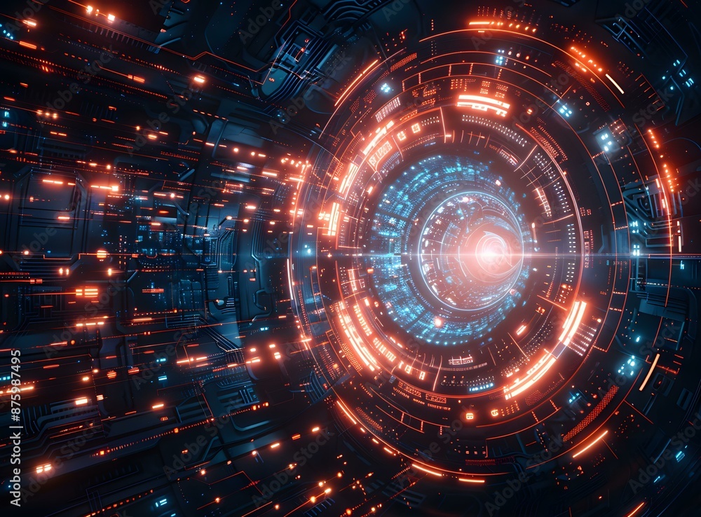 Futuristic Tunnel Technology Background Futuristic Tunnel Technology Background