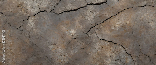 Cracked Dried Mud Texture Closeup from Earth