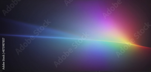 Colored abstract lines of light that visualize the refraction and the spectrum of natural light and its different wavelengths