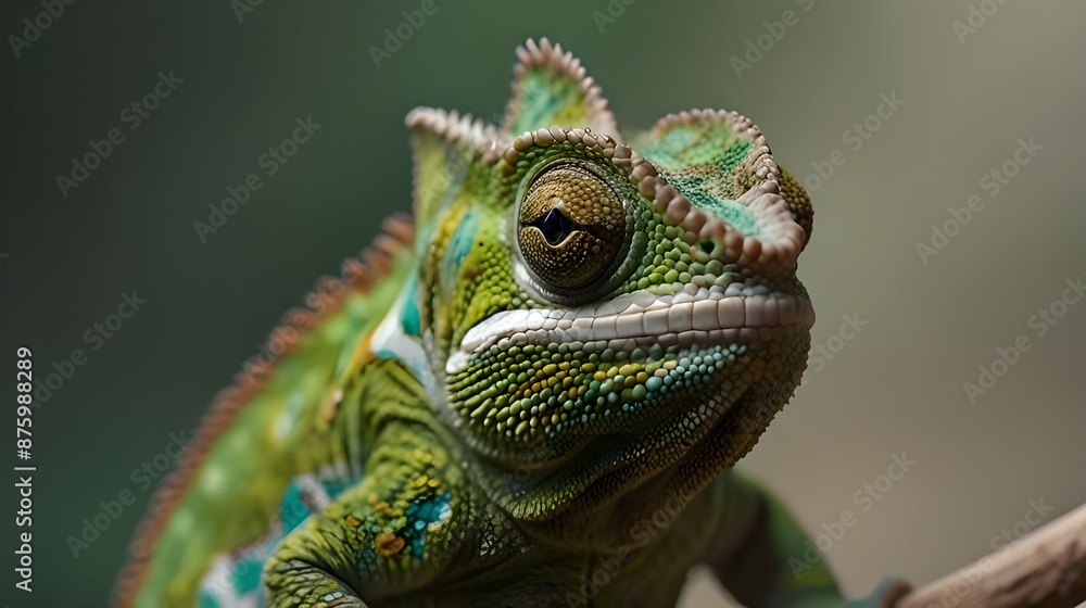 Close-Up of Green Colored Chameleon, reptile scales, chameleon species, wildlife photography, exotic pet, animal adaptation
Close-Up of Green Colored Chameleon, reptile scales, chameleon species, wildlife photography, exotic pet, animal adaptation